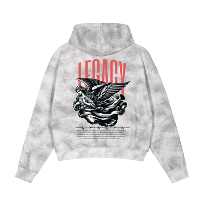 Dirty Washed Zip-Up Fleece Hoodie